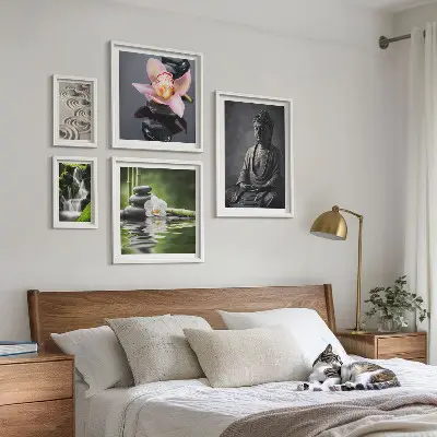 Väggdekoration tavelset med naturinspirerat zenmotiv