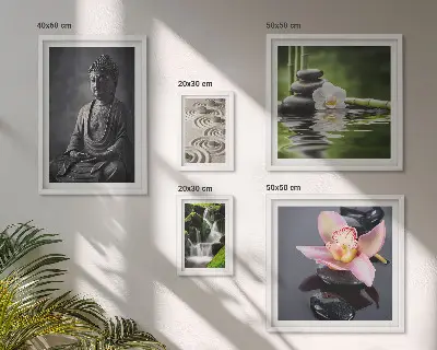 Väggdekoration tavelset med naturinspirerat zenmotiv