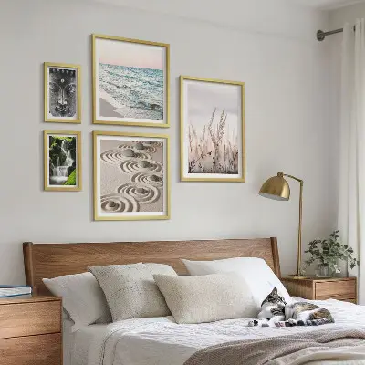 Avkopplande natur zen vatten set om 5 tavlor