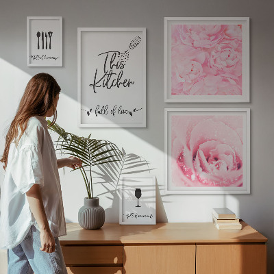 Tavelvägg med 5 tavlor Köksinspirationer rosor tillbehör