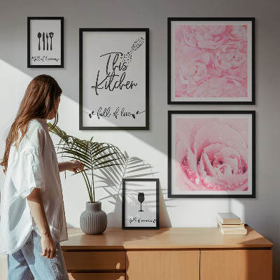 Tavelvägg med 5 tavlor Köksinspirationer rosor tillbehör