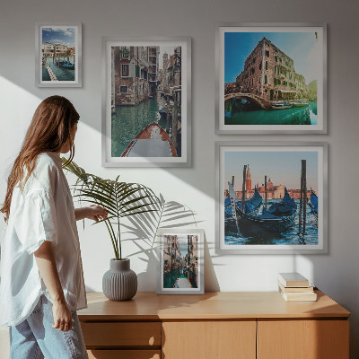 Väggdekoration tavelset Venedigs kanalers gondoler charm