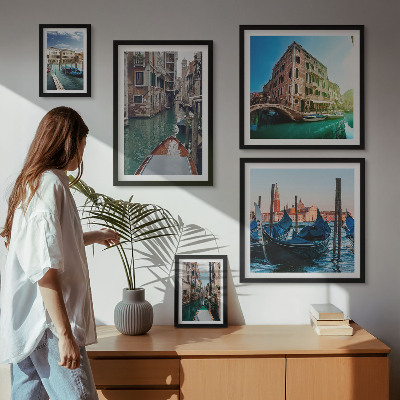 Väggdekoration tavelset Venedigs kanalers gondoler charm
