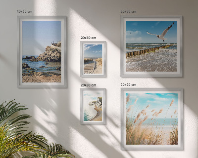 Väggdekoration tavelset Strandlandskap vid havet