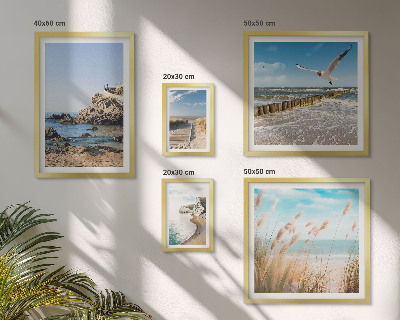 Väggdekoration tavelset Strandlandskap vid havet