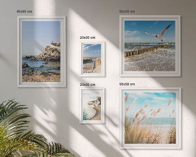 Väggdekoration tavelset Strandlandskap vid havet