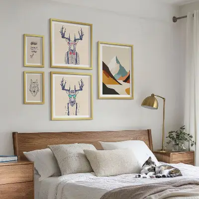 Djurporträtt set med 5 tavlor