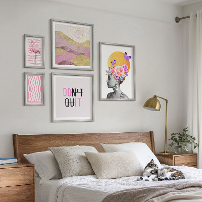 Väggdekoration tavelset Inspirationer till blommor i boho-stil