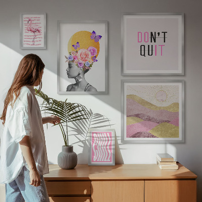 Väggdekoration tavelset Inspirationer till blommor i boho-stil