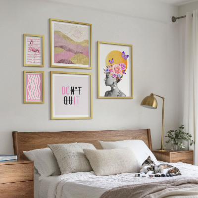 Väggdekoration tavelset Inspirationer till blommor i boho-stil