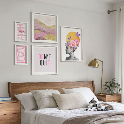 Väggdekoration tavelset Inspirationer till blommor i boho-stil