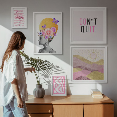 Väggdekoration tavelset Inspirationer till blommor i boho-stil