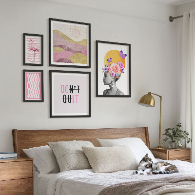 Väggdekoration tavelset Inspirationer till blommor i boho-stil