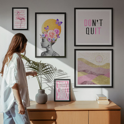 Väggdekoration tavelset Inspirationer till blommor i boho-stil
