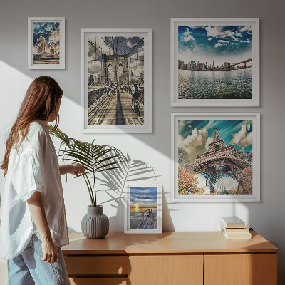 Väggdekoration tavelset Stadsbroar och strukturer