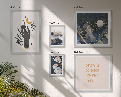 Tavelvägg med 5 tavlor Boho-stil med natur och budskap