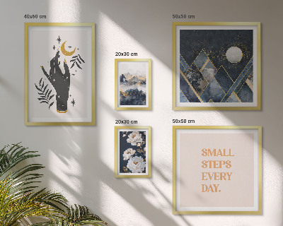 Tavelvägg med 5 tavlor Boho-stil med natur och budskap