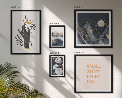 Tavelvägg med 5 tavlor Boho-stil med natur och budskap