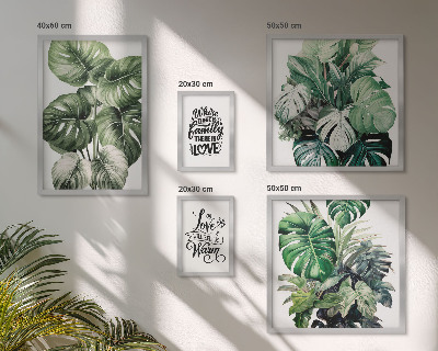 Väggdekoration tavelset Växtmotiv boho citat