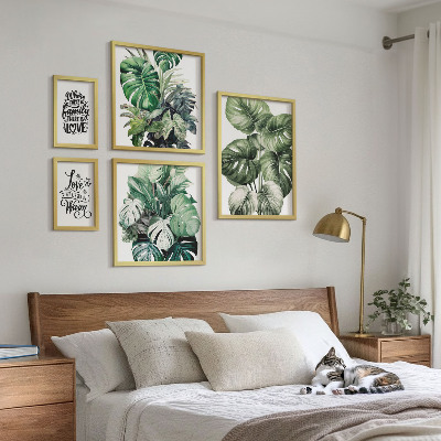 Väggdekoration tavelset Växtmotiv boho citat