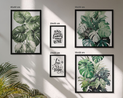 Väggdekoration tavelset Växtmotiv boho citat