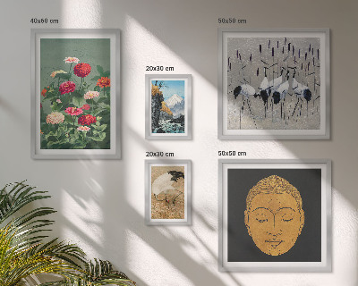 Set om 5 tavlor Asiatiska landskapsblommor