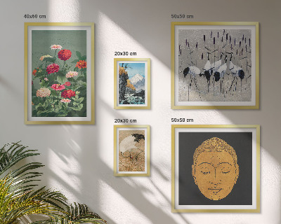 Set om 5 tavlor Asiatiska landskapsblommor