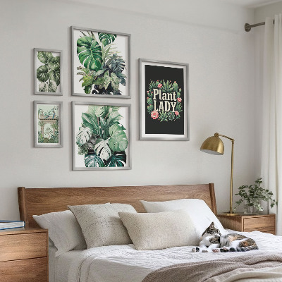 Väggdekoration tavelset Plantera boho-accenter i grönt