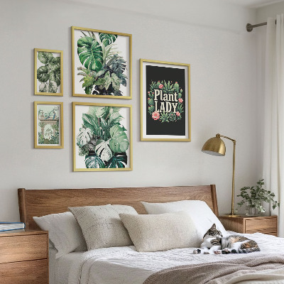 Väggdekoration tavelset Plantera boho-accenter i grönt