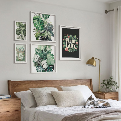 Väggdekoration tavelset Plantera boho-accenter i grönt
