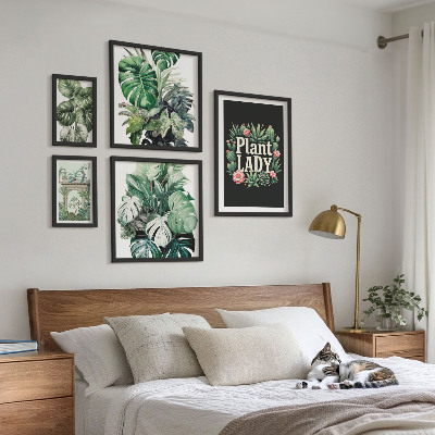 Väggdekoration tavelset Plantera boho-accenter i grönt