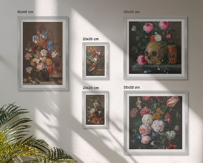 Väggdekoration tavelset Klassiska blomkompositioner