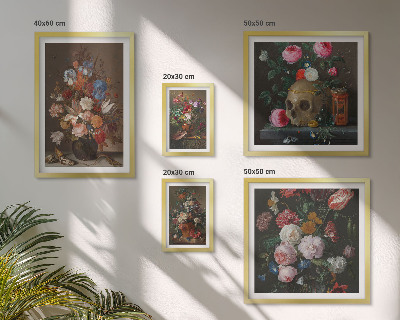 Väggdekoration tavelset Klassiska blomkompositioner