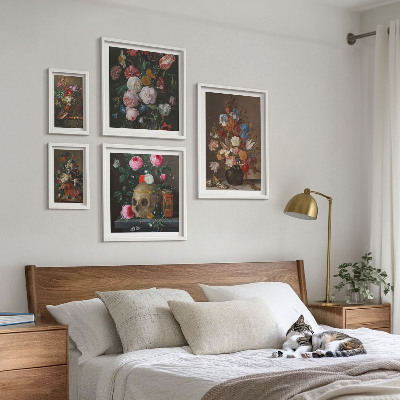 Väggdekoration tavelset Klassiska blomkompositioner
