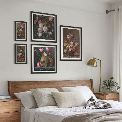 Väggdekoration tavelset Klassiska blomkompositioner