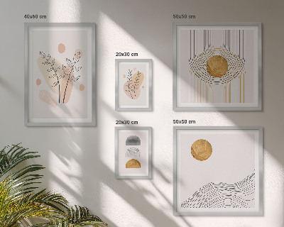 Set om 5 tavlor Snygga minimalistiska växter