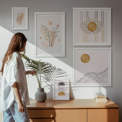 Set om 5 tavlor Snygga minimalistiska växter