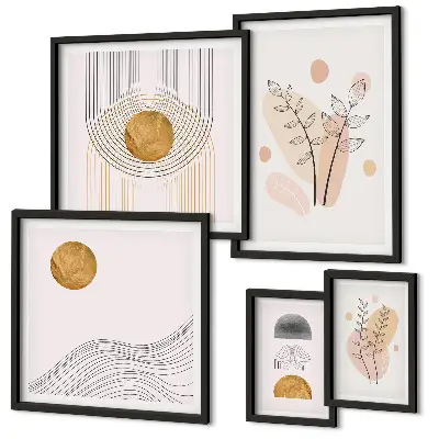 Minimalistiska växttavlor set om 5 st