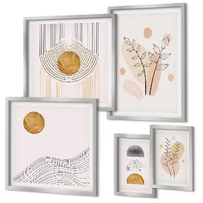 Minimalistiska växttavlor set om 5 st