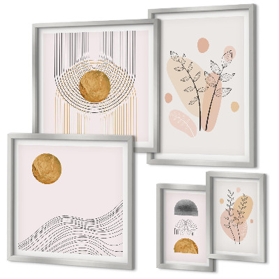 Set om 5 tavlor Snygga minimalistiska växter