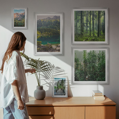 Väggdekoration tavelset Bergslandskap och skogar