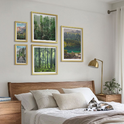 Väggdekoration tavelset Bergslandskap och skogar