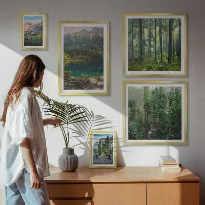 Väggdekoration tavelset Bergslandskap och skogar