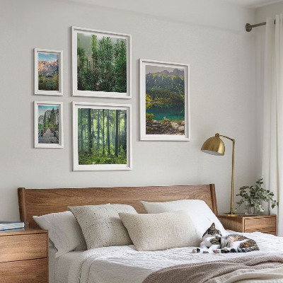 Väggdekoration tavelset Bergslandskap och skogar