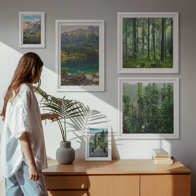 Väggdekoration tavelset Bergslandskap och skogar