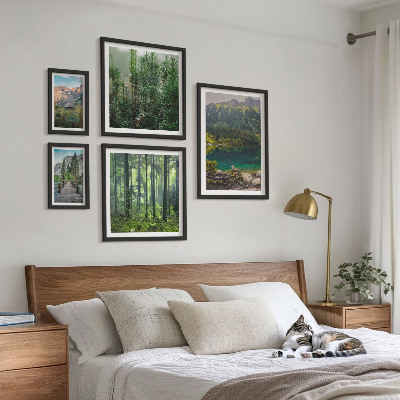 Väggdekoration tavelset Bergslandskap och skogar
