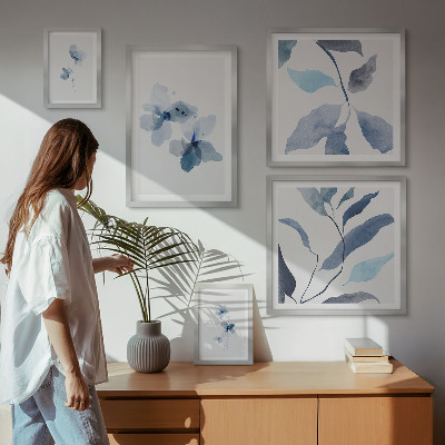 Tavelvägg med 5 tavlor Snygga akvarellblommor