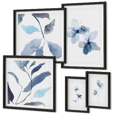 Tavelvägg med 5 tavlor Snygga akvarellblommor