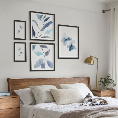 Tavelvägg med 5 tavlor Snygga akvarellblommor