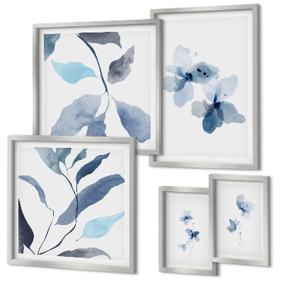 Tavelvägg med 5 tavlor Snygga akvarellblommor